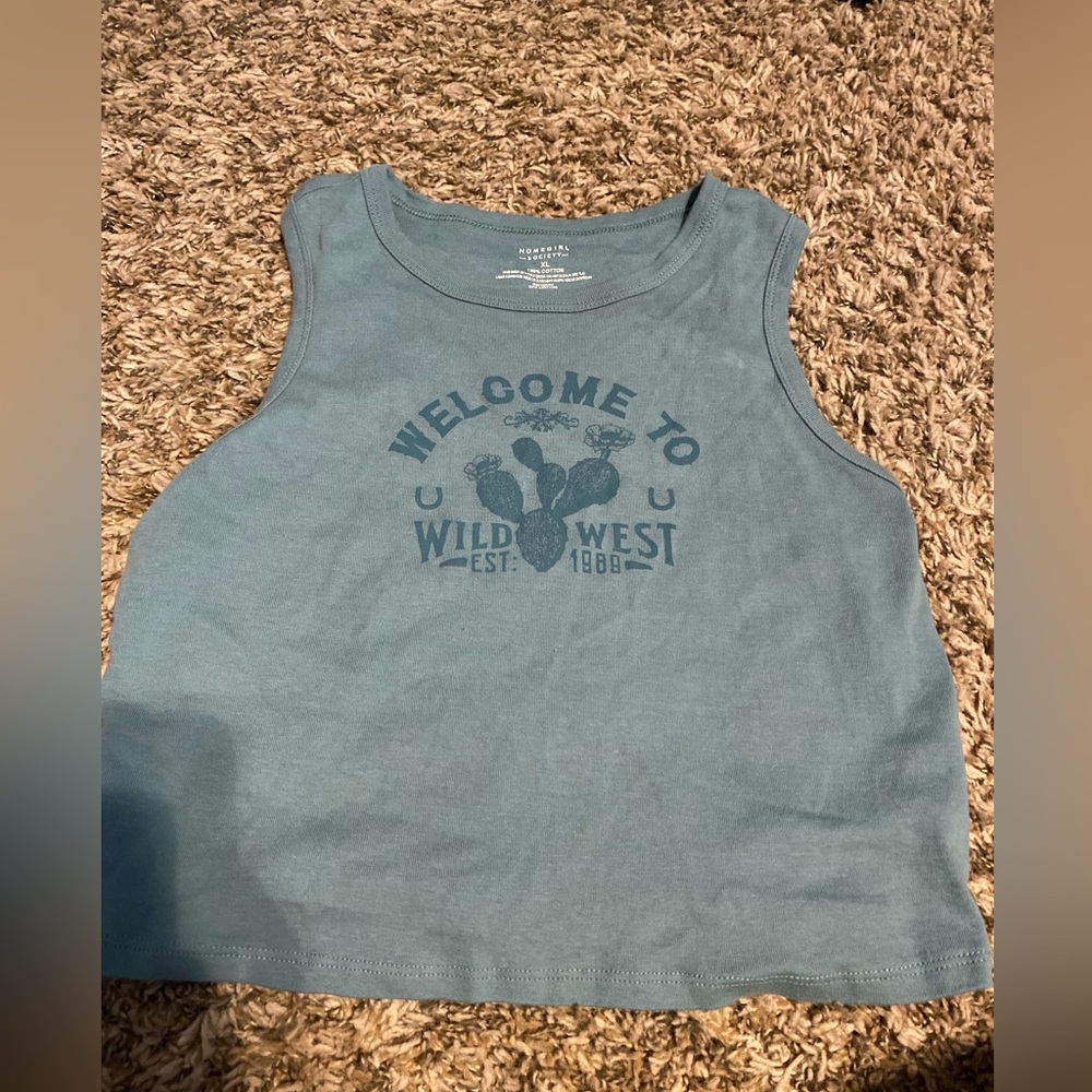 Wild West Blue Tank Top